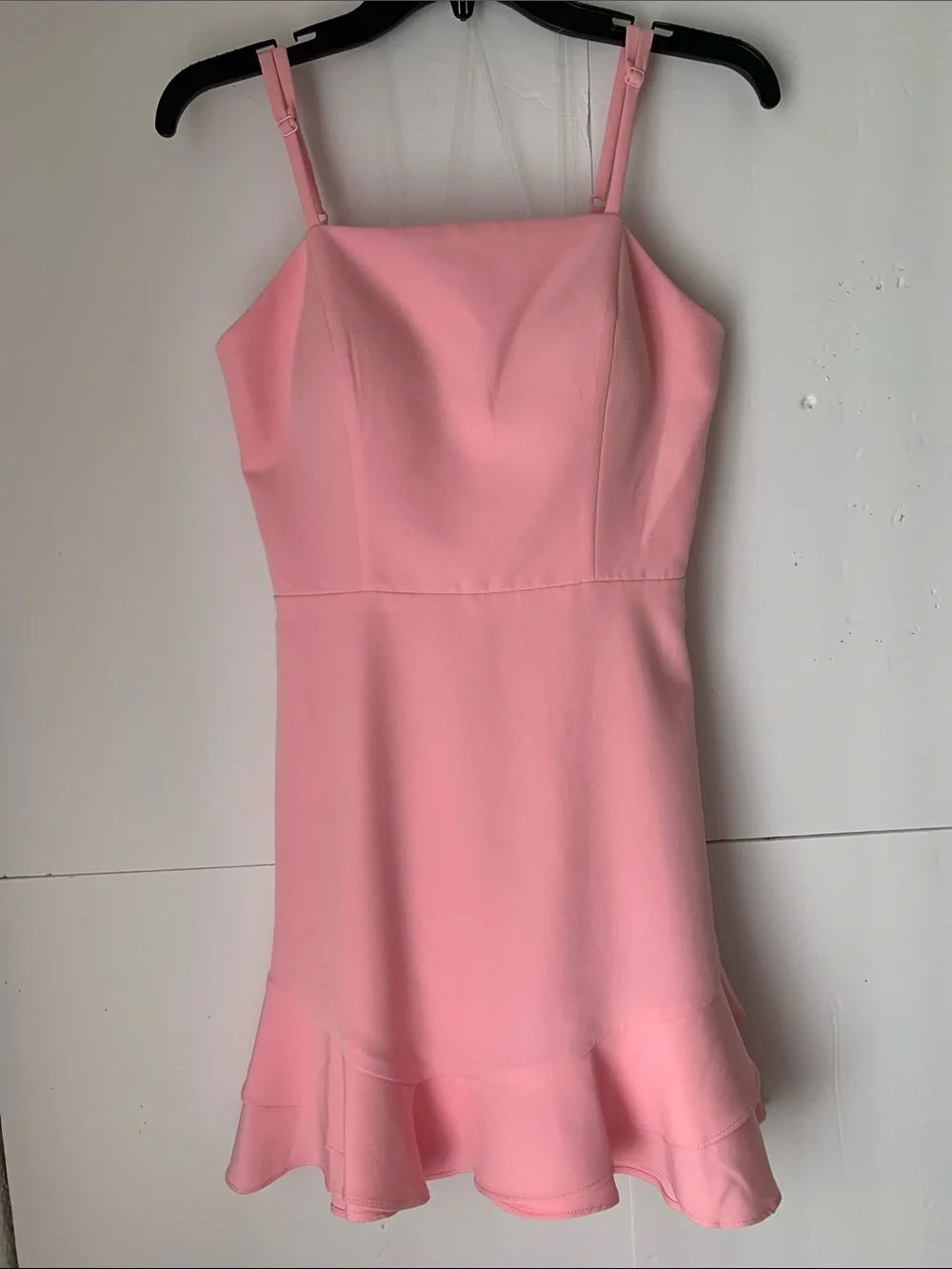 NWT Dear Moon Girls Pink Spaghetti Strap Ruffle Hem Dress Juniors Size 11